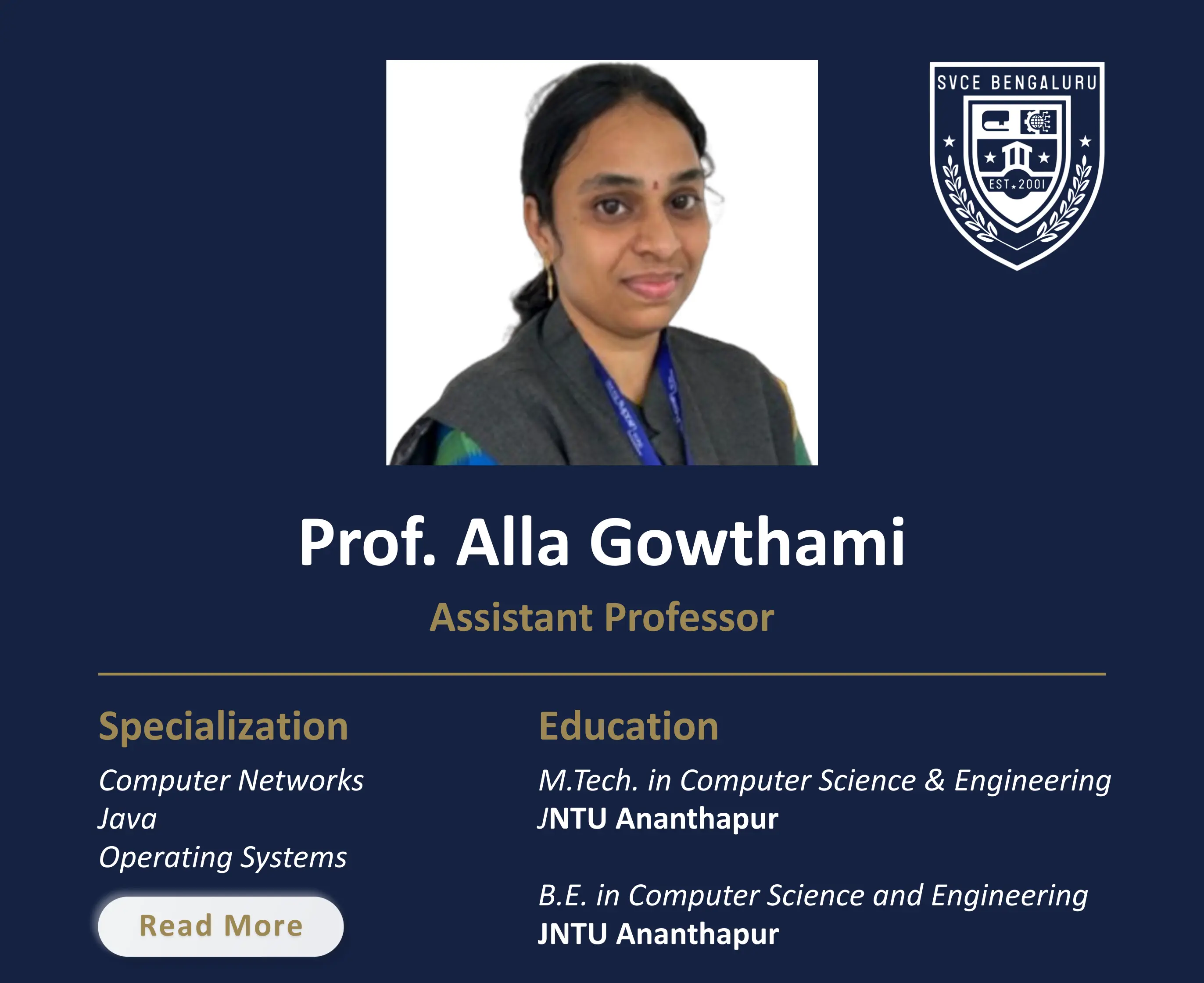 Mrs. Alla Gowthami - Assistant Professor